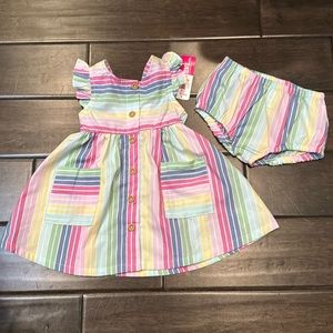 💜3/$15 Penelope Mack Striped Dress with Diaper Cover